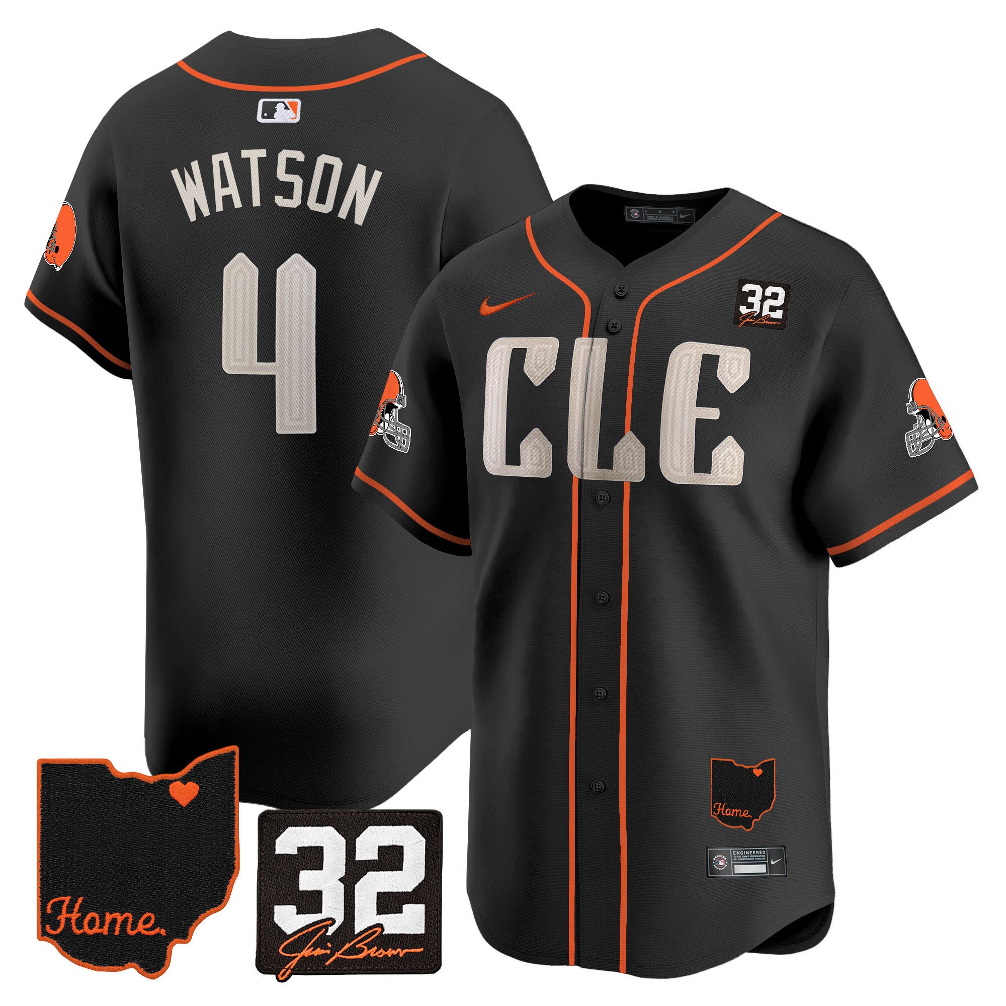 Men Cleveland Browns 4 Watson Black Home Patch Vapor Premier Limited 2024 Nike NFL Jersey